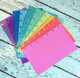 DISC PUNCHED PLANNER PAPER - FITS HAPPY PLANNER or LEVENGER CIRCA - SPRING RAINBOW