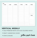TRAVELERS NOTEBOOK INSERT - VERTICAL WEEKLY CALENDAR - UNDATED