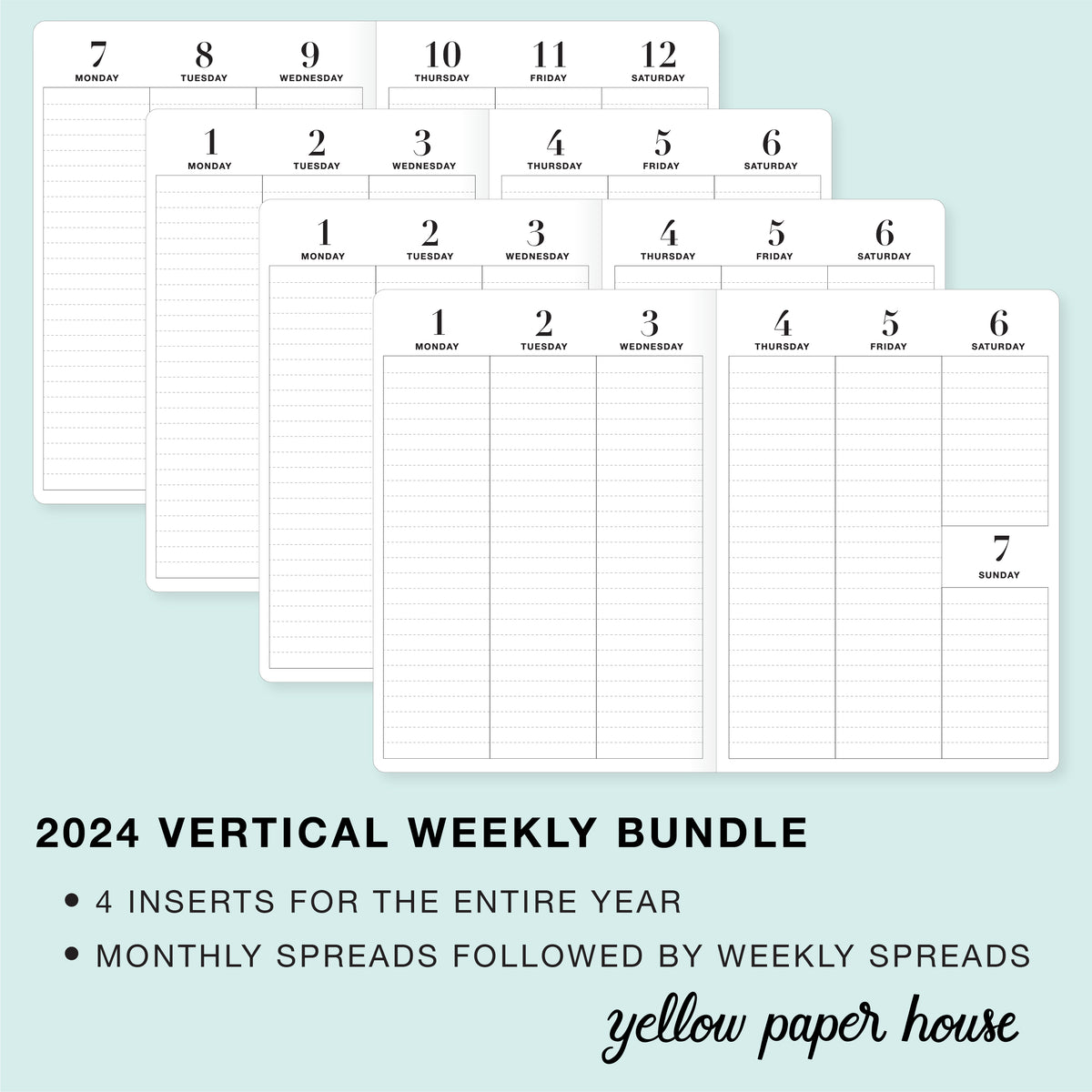 TRAVELERS NOTEBOOK INSERT 2025 QUARTERLY VERTICAL DATED CALENDARS