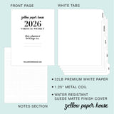 2026 Vertical Weekly Spiral Planner