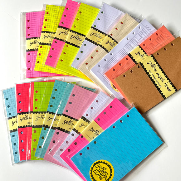 Personal Size FILOFAX STYLE PLANNER PAPER 2nd Quality Yellow personal-size-filofax-style-planner-paper-2nd-quality-yellow