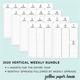 TRAVELERS NOTEBOOK INSERT - 2025 QUARTERLY VERTICAL DATED CALENDARS