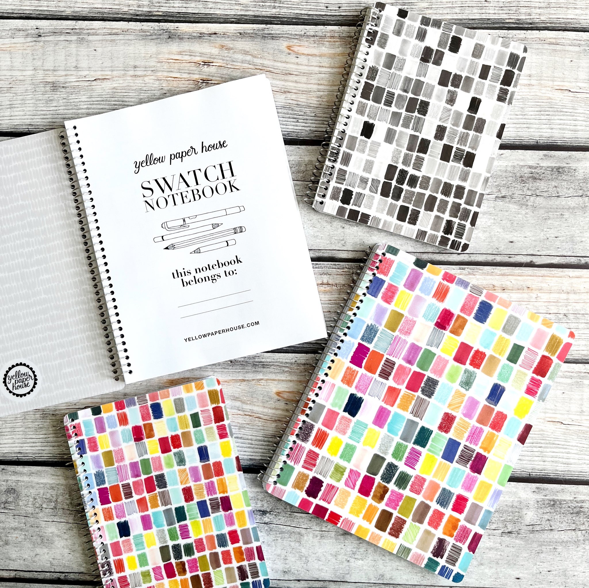Spiral Swatch Notebook Yellow Paper House Spiral swatch notebook yellow paper house