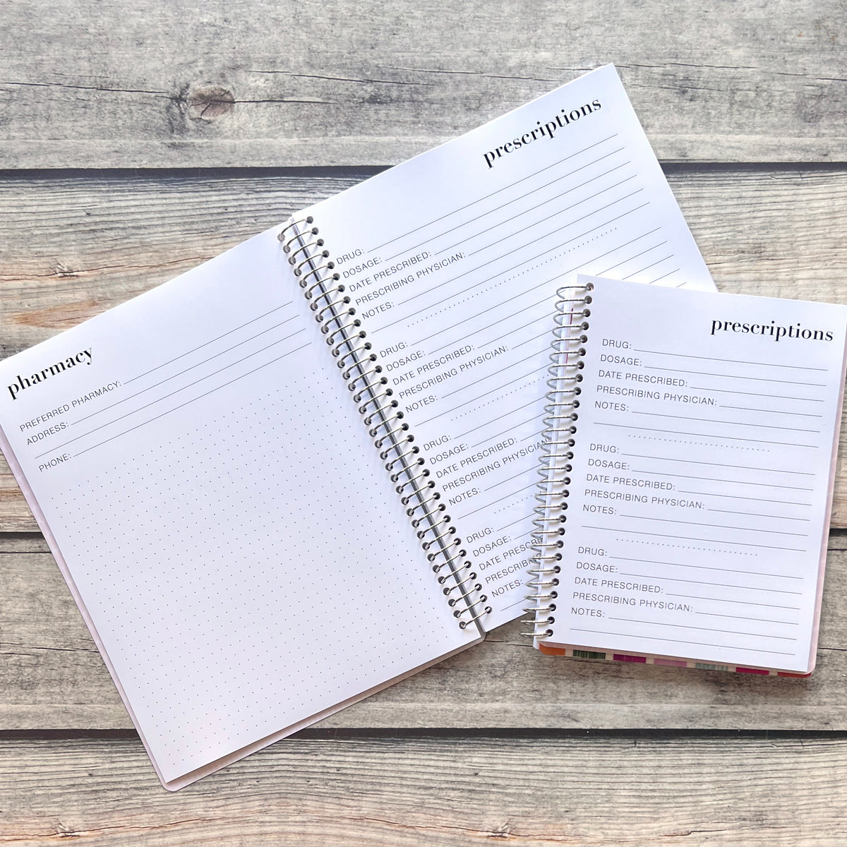 Spiral Health Notebook – Yellow Paper House