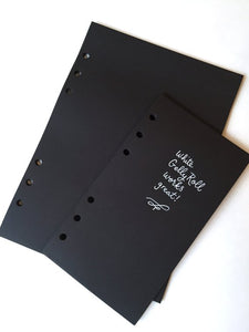 FILOFAX STYLE PLANNER PAPER - 6 RING - BLACKOUT!