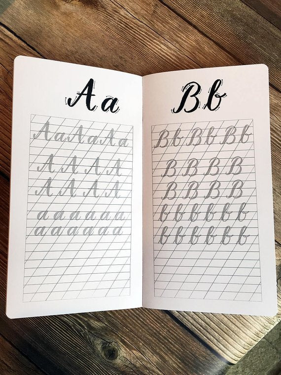 TRAVELERS NOTEBOOK INSERT - BRUSH LETTERING GUIDE BUNDLE – Yellow Paper ...
