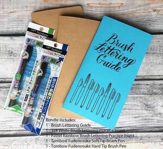 TRAVELERS NOTEBOOK INSERT BRUSH LETTERING GUIDE BUNDLE