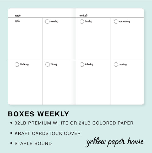 TRAVELERS NOTEBOOK INSERT - BOXES WEEKLY