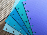 DISC PUNCHED PLANNER PAPER - FITS HAPPY PLANNER or LEVENGER CIRCA - FEELIN' BLUE