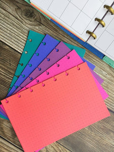 DISC PUNCHED PLANNER PAPER - FITS HAPPY PLANNER or LEVENGER CIRCA - JEWEL TONES