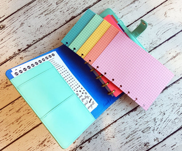 DISC PUNCHED PLANNER PAPER - FITS HAPPY PLANNER or LEVENGER CIRCA - MELON