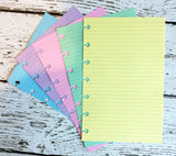 DISC PUNCHED PLANNER PAPER - FITS HAPPY PLANNER or LEVENGER CIRCA - PASTEL