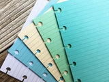 DISC PUNCHED PLANNER PAPER - FITS HAPPY PLANNER or LEVENGER CIRCA - COOL SEAGLASS