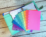 DISC PUNCHED PLANNER PAPER - FITS HAPPY PLANNER or LEVENGER CIRCA - SPRING RAINBOW