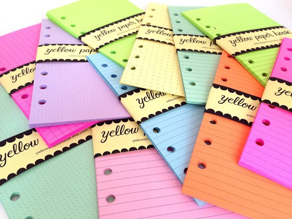 FILOFAX STYLE PLANNER PAPER – Yellow Paper House