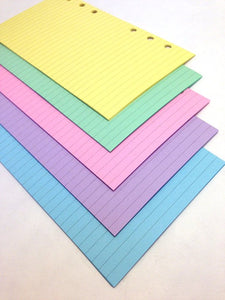 FILOFAX STYLE PLANNER PAPER - 6 RING - PASTEL