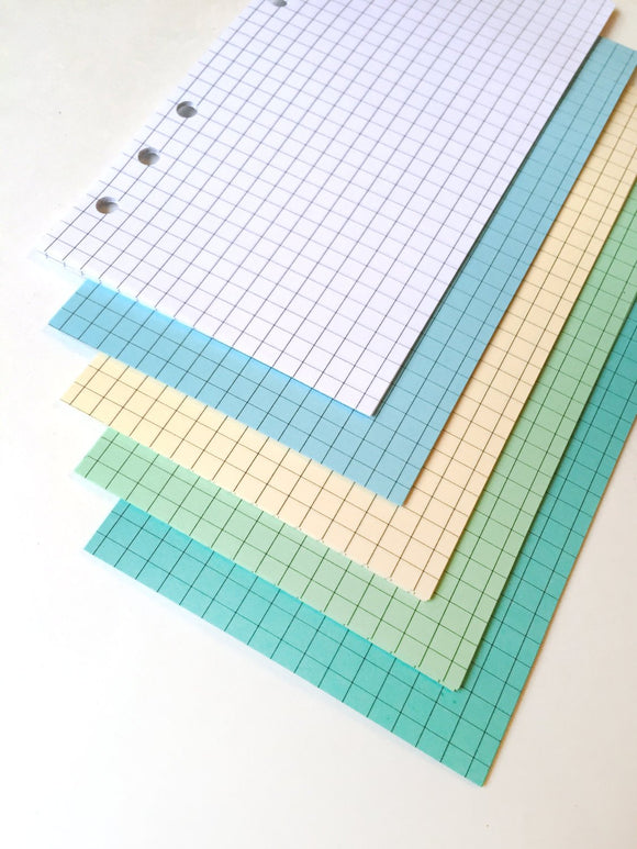 FILOFAX STYLE PLANNER PAPER - 6 RING - COOL SEAGLASS