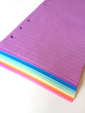 FILOFAX STYLE PLANNER PAPER - 6 RING - SPRING RAINBOW