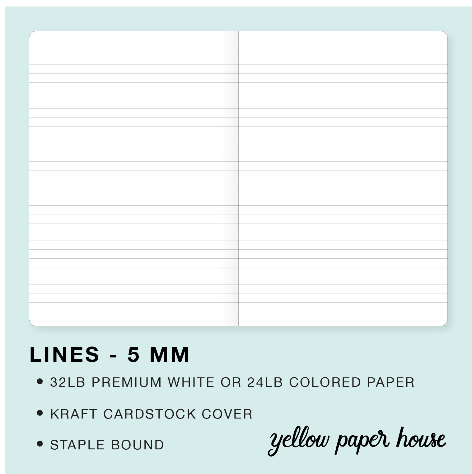 TRAVELERS NOTEBOOK INSERT - LINES - 5 MM – Yellow Paper House