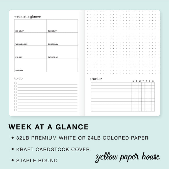 TRAVELERS NOTEBOOK INSERT - WEEK AT A GLANCE
